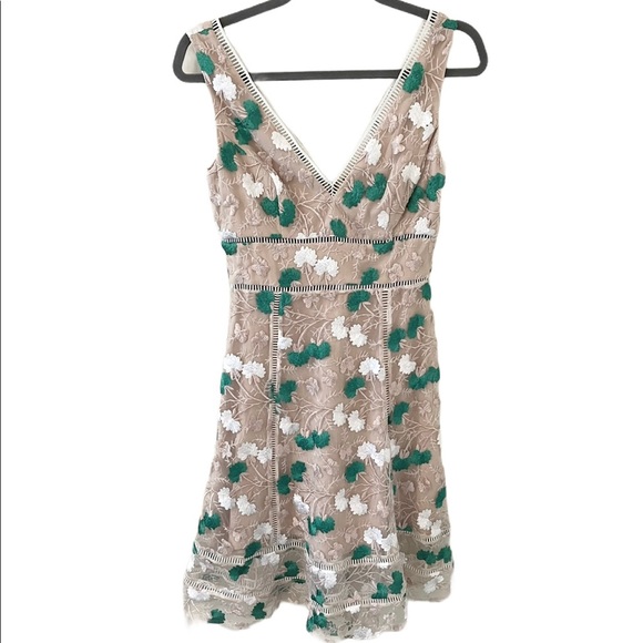 Badgley Mischka Dresses & Skirts - Badgley Mischka Dalia Sleeveless Dress Tan NWT 0